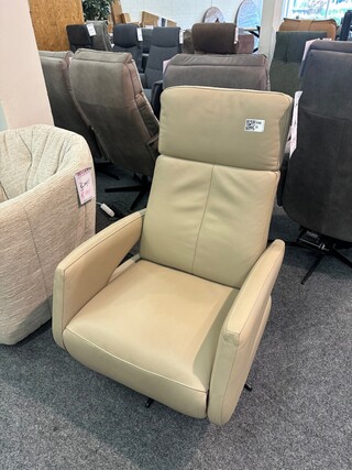 Fauteuil Pim 3 motorig, leer taupe